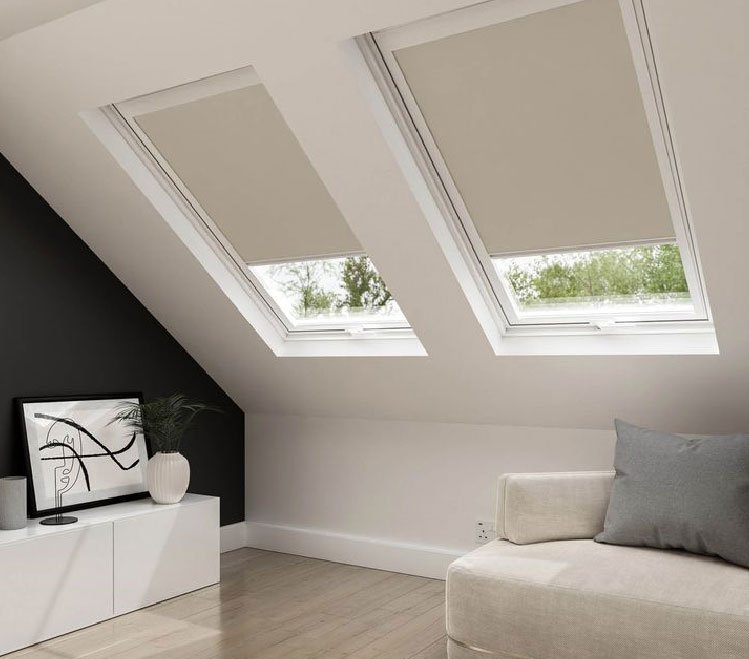 Blind material or installed interior