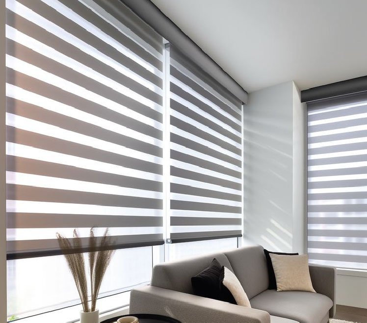 Blind material or installed interior